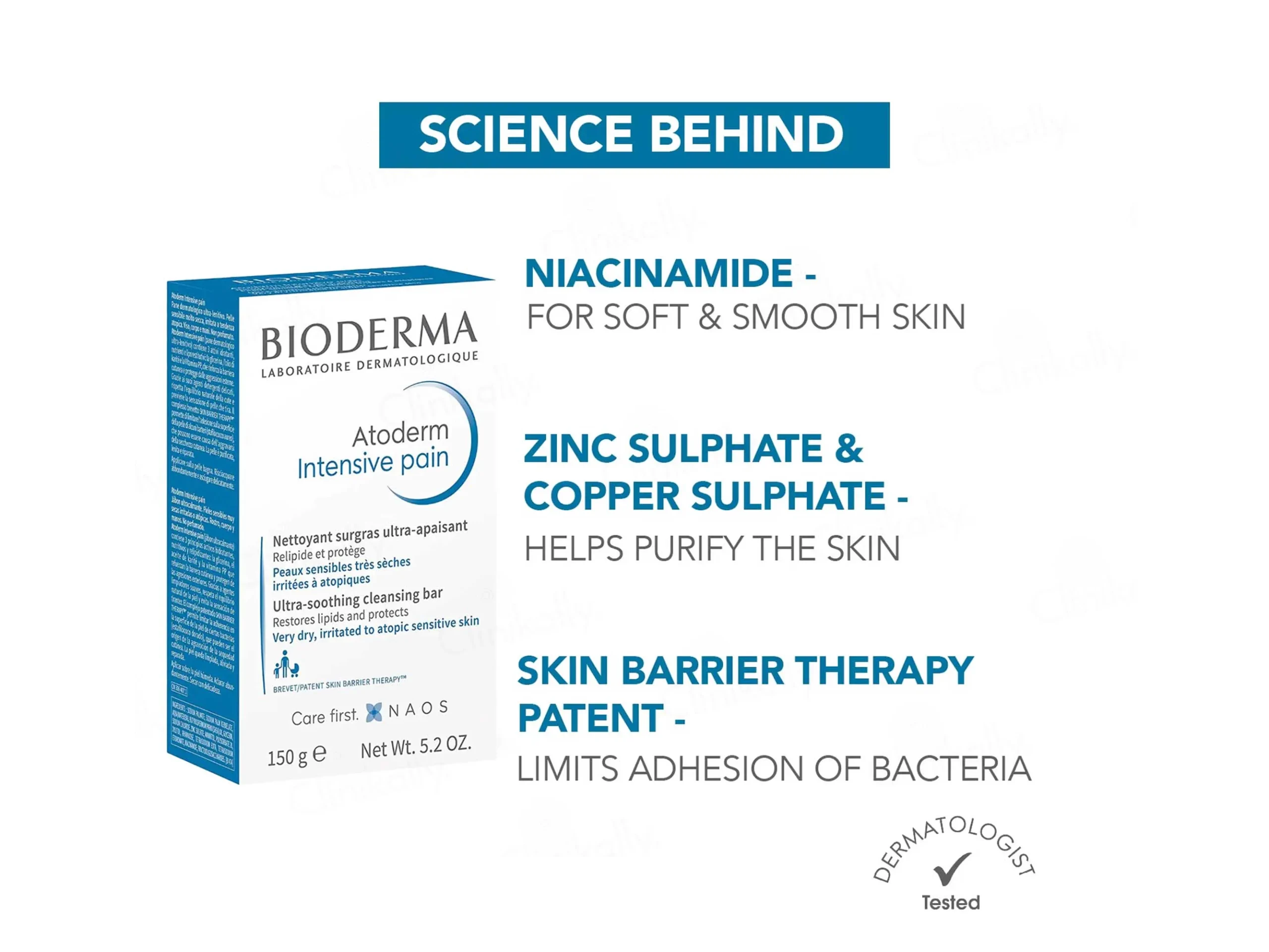 BIODERMA ATODERM INTENSIVE PAIN CLEANSING BAR 150G - Image 4
