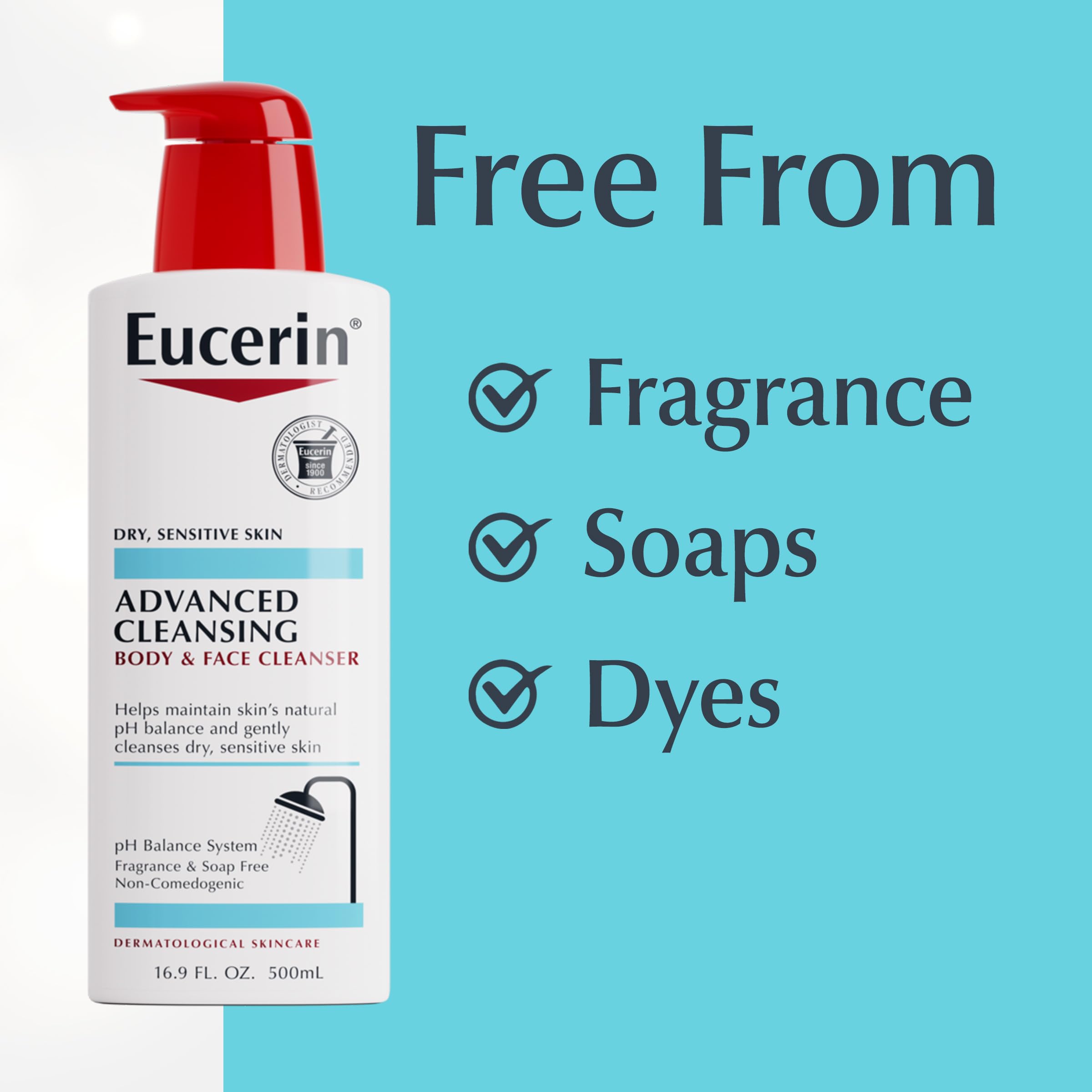 EUCERIN ADVANCED CLEANSING BODY AND FACE CLEANSER 500ML - Image 5
