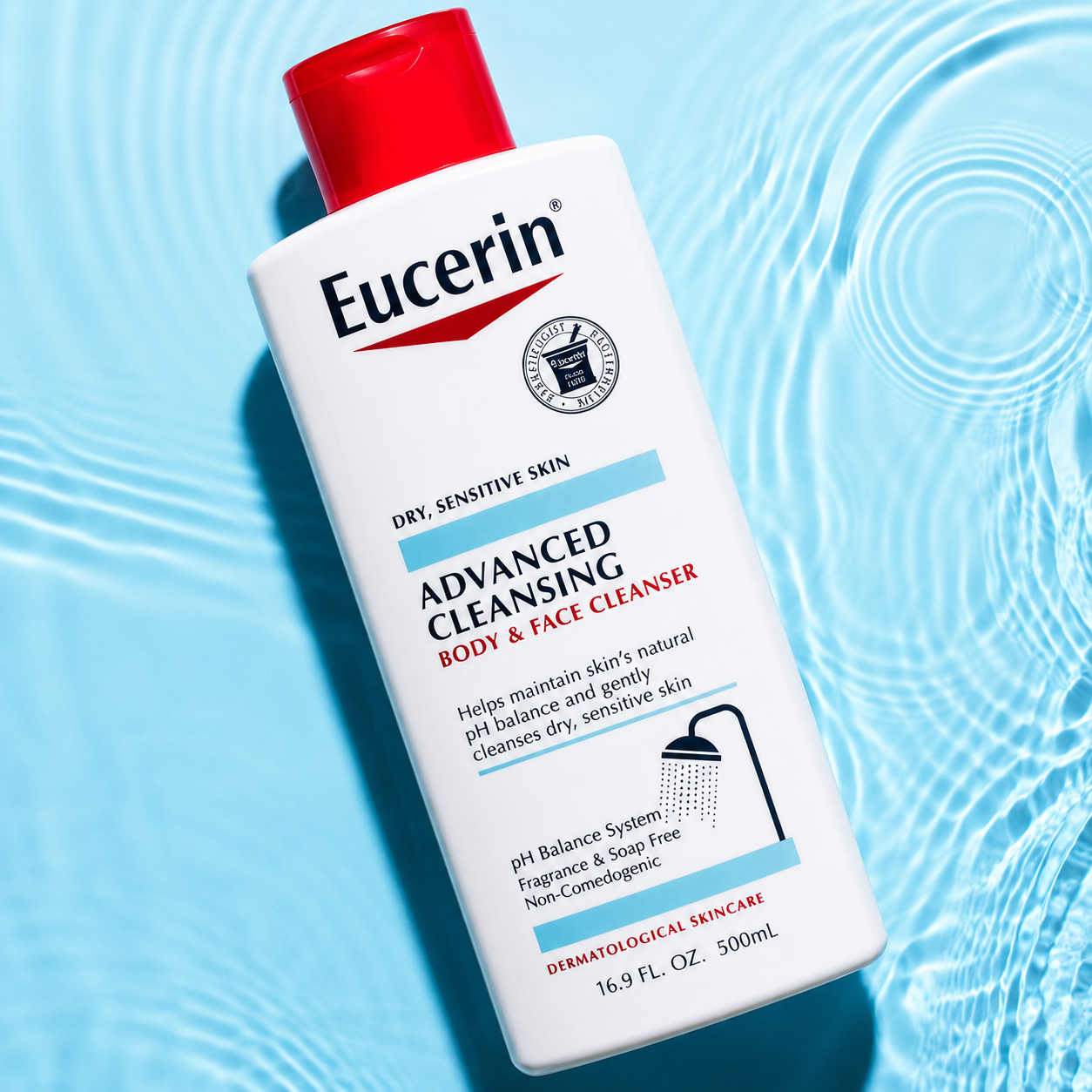 EUCERIN ADVANCED CLEANSING BODY AND FACE CLEANSER 500ML - Image 3