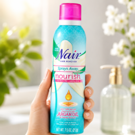 NAIR HAIR REMOVAL SPRAY NOURISH -ARGAN OIL 212G