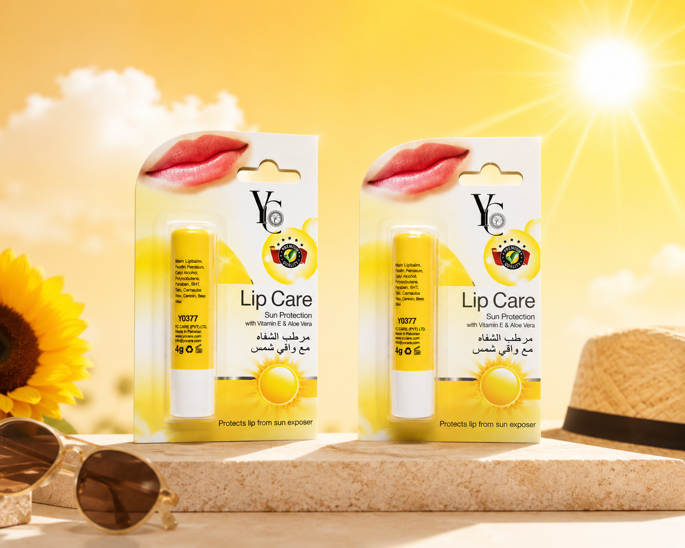 YC LIP BALM YELLOW SUN PROTECTION OFEFR PACK 3.8G-PACK OF 2 - Image 2