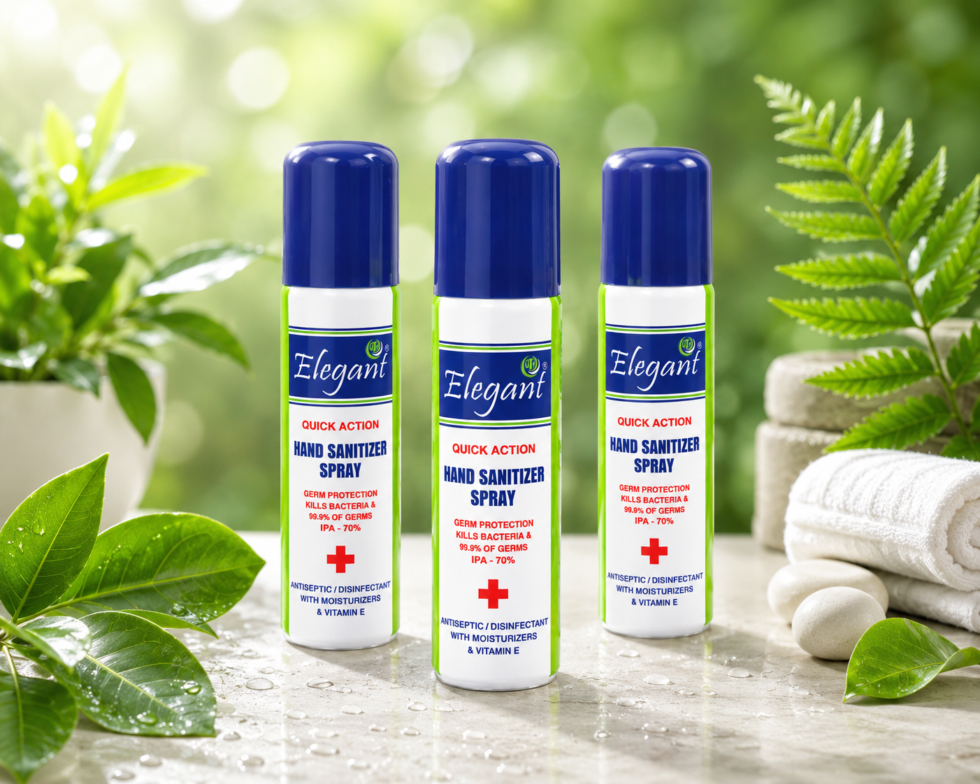 ELEGANT HAND SANITIZER SPRAY 60ML OFFER PACK - PACK OF 3 - Image 2