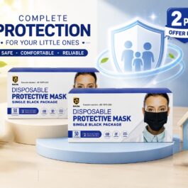 DADA PROTECTIVE MASK 50S SINGLE BLACK OFFER PACK -PACK OF 2