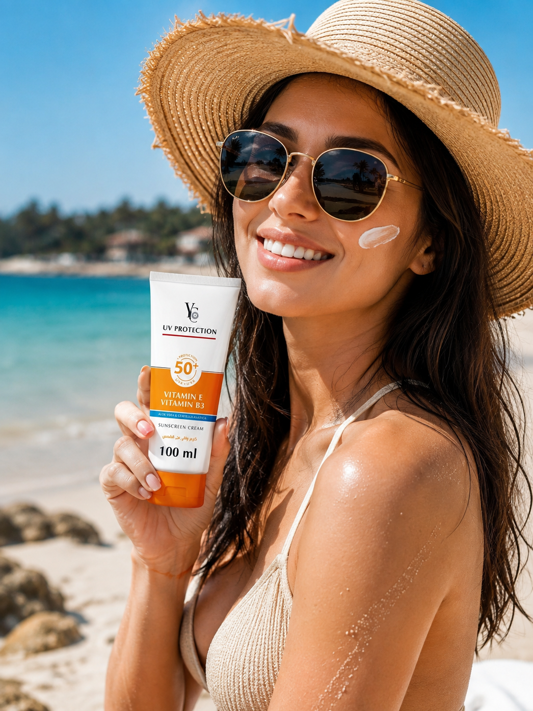 YC UV PROTECTION VITAMIN E & VITAMIN B3 SUNSCREEN CREAM 100ML - Image 2